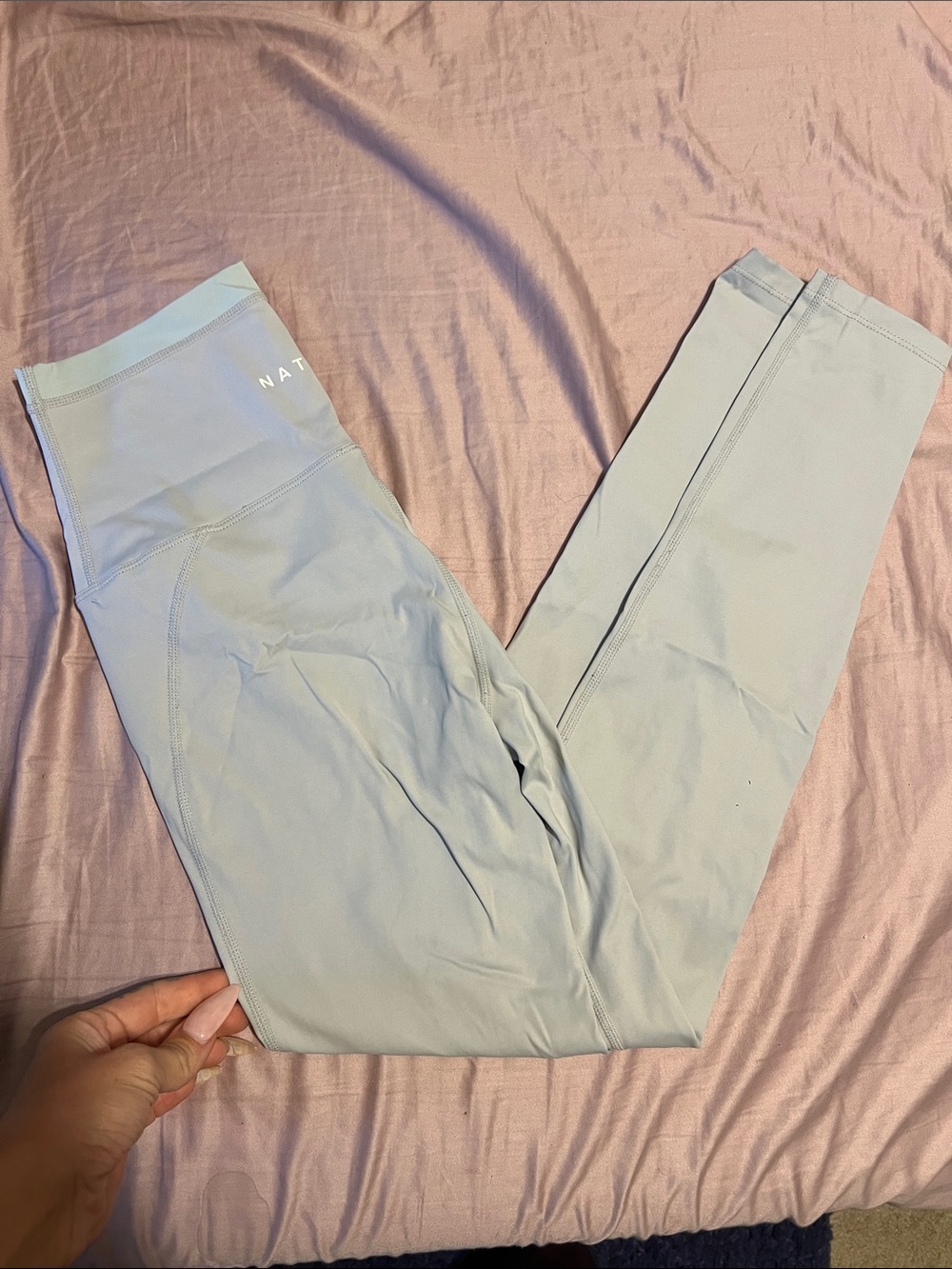 lululemon athletica Light Gray/Pale Blue Performance Leggings